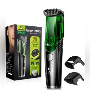 Black and Green Vacuum Beard Trimmer